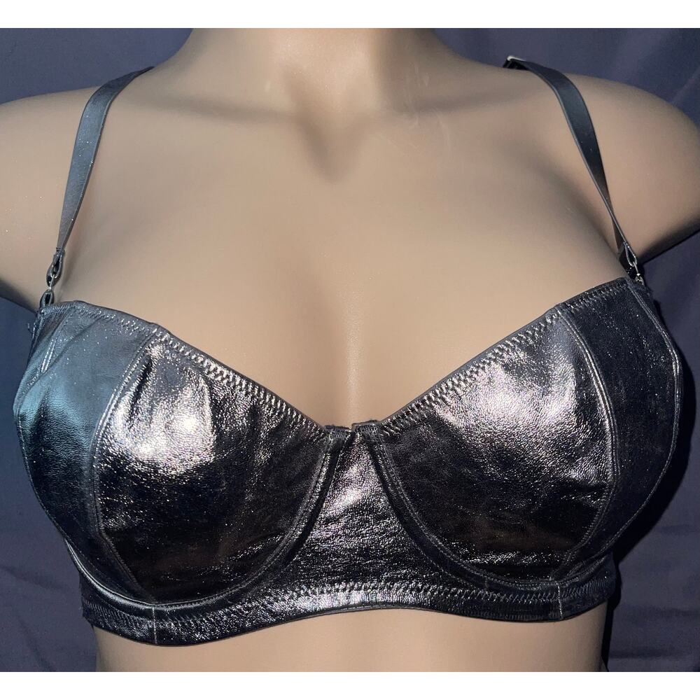 34D METALLIC SILVER VICTORIA'S SECRET DREAM ANGELS LINED BALCONETTE BRA